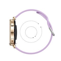 Huawei Watch GT5 41mm İle Uyumlu Yumuşak PureLux Soft Tokalı Silikon Kordon Lila