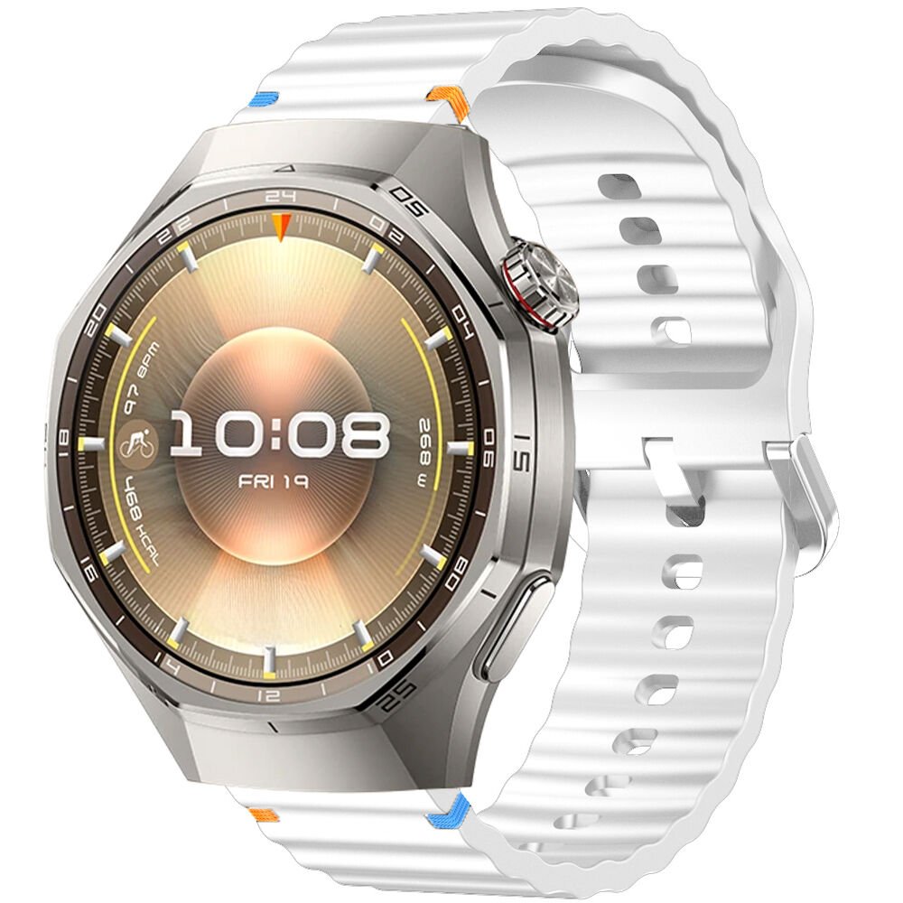 Huawei Watch GT6 Pro 46mm İle Uyumlu Dalga Desenli Tokalı Yumusaş Soft Silikon Kordon