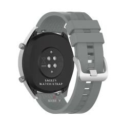 Samsung Gear S3 Frontier R760 – S3 Classic R770 22mm Uyumlu NovaGT Supreme Silikon Kordon Gri