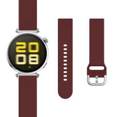 Huawei Watch GT5 41mm İle Uyumlu Yumuşak PureLux Soft Tokalı Silikon Kordon Mürdüm