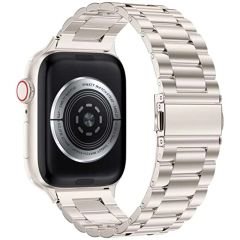 Apple Watch 42mm 44mm 45mm Watch Seri 3 4 5 6 7 Se Uyumlu Ironweft Döküm Çelik Metal Kordon Starlight