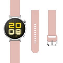 Huawei Watch GT5 41mm İle Uyumlu Yumuşak PureLux Soft Tokalı Silikon Kordon Pembe Açık