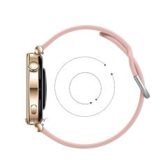 Huawei Watch GT5 41mm İle Uyumlu Yumuşak PureLux Soft Tokalı Silikon Kordon Pembe Açık
