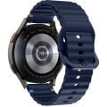 Huawei Watch GT6 Pro 46mm İle Uyumlu Dalga Desenli Tokalı Yumusaş Soft Silikon Kordon Lacivert