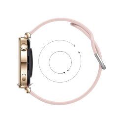 Huawei Watch GT5 41mm İle Uyumlu Yumuşak PureLux Soft Tokalı Silikon Kordon Pudra