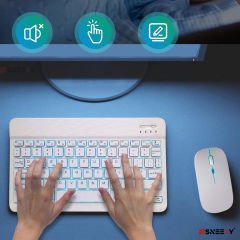 Lenovo Tab M9 tüm seri RGB Işıklı Bluetooth & Wireless Türkçe Klavye Mouse Seti