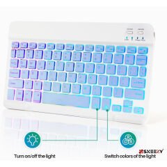 Lenovo Tab M10 Tüm Seri Rgb Işıklı Bluetooth & Wireless Türkçe Klavye Mouse Seti