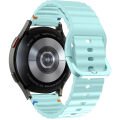 Huawei Watch GT6 Pro 46mm İle Uyumlu Dalga Desenli Tokalı Yumusaş Soft Silikon Kordon Turkuaz