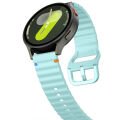 Huawei Watch GT6 Pro 46mm İle Uyumlu Dalga Desenli Tokalı Yumusaş Soft Silikon Kordon Turkuaz