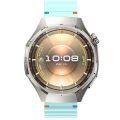 Huawei Watch GT6 Pro 46mm İle Uyumlu Dalga Desenli Tokalı Yumusaş Soft Silikon Kordon Turkuaz