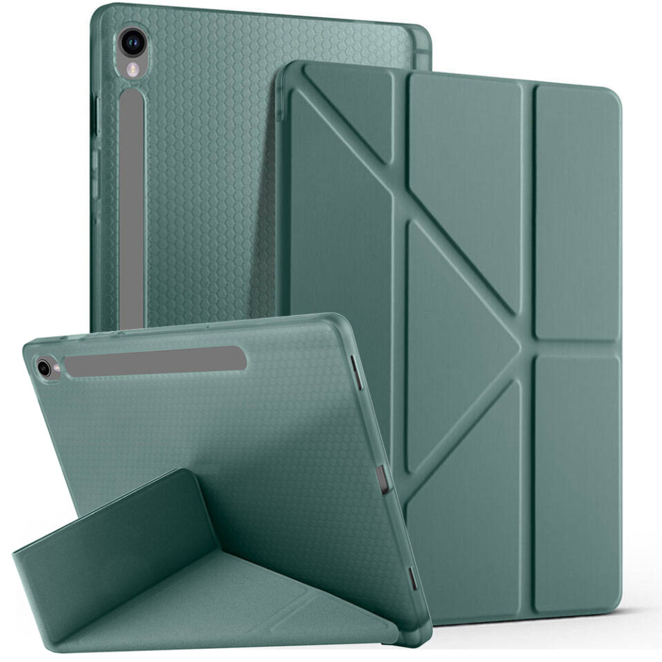 Samsung Galaxy Tab S9 FE 11 Inc SM-X610 Üçgen Katlanabilir Kalemlikli Yatay Dikey Standlı Kılıf