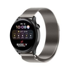Samsung Galaxy Watch 46mm R800 -Watch 3 45mm R840 22mm Uyumlu Woven Wire Tasarım Metal Hasır Kordon