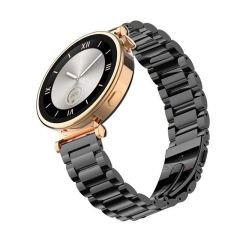 Huawei Watch Gt5 41mm İle Uyumlu Ironweft Paslanmaz Döküm Çelik Metal Kordon Siyah