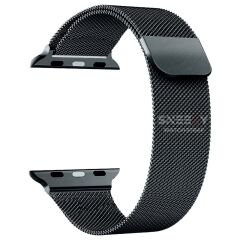 Apple Watch 49mm Seri 8 Ultra Uyumlu Woven Wire Tasarım Metal Hasır Kordon Füme