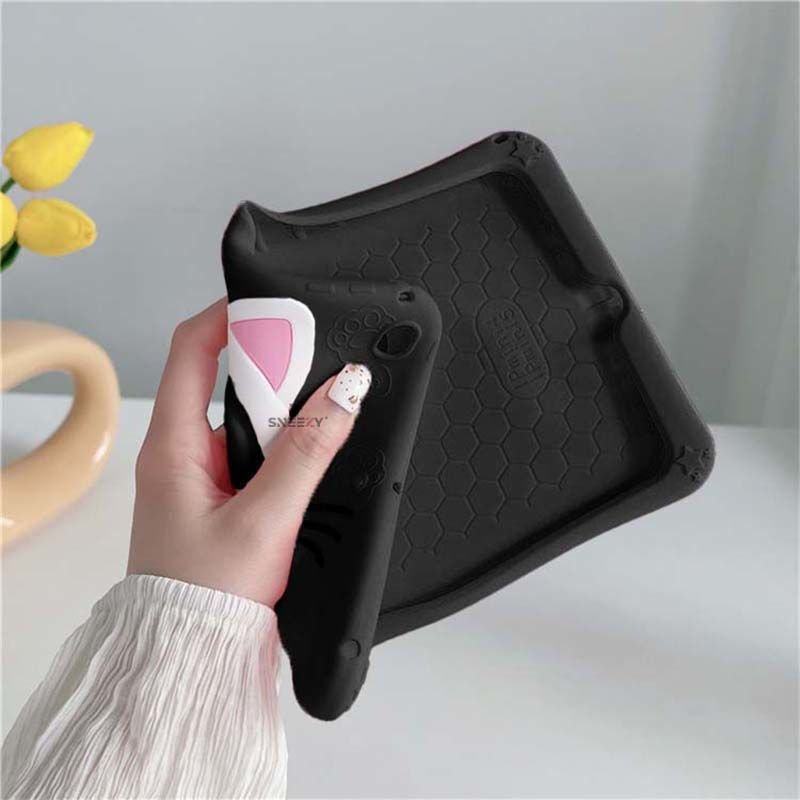 Sneezy Apple İpad Pro 11 inç 2345.Nesil ile Uyumlu KittyPaw Kids Çocuk Tablet Kılıfı Siyah - Siyah