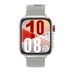 Huawei Watch Fit 4 Fit 4 Pro İle Uyumlu Metal Klipsli Solo Fiberlink Yumuşak Kumaş Örgü Kordon Gri
