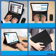 Samsung Tab S6 lite 2024 P620 Uyumlu RGB Işıklı Bluetooth & Wireless Türkçe Klavye Mouse Seti Siyah - Siyah