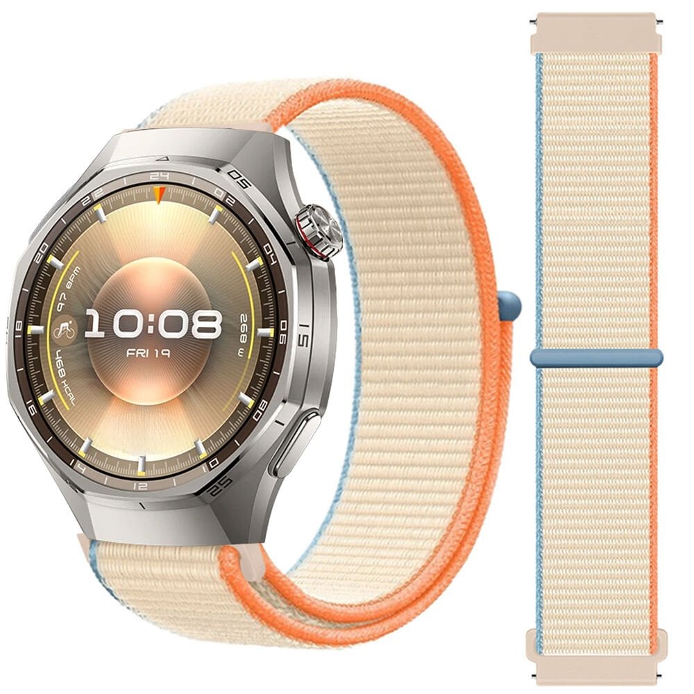 Huawei Watch GT6 Pro 46mm İle Uyumlu Ayarlanabilir Cırt Cırtlı Yumuşak Spor Kumaş Örgü Kordon