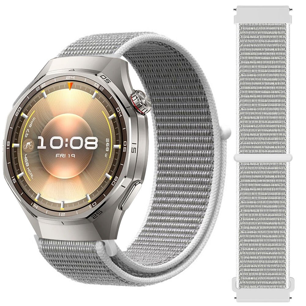Huawei Watch GT6 Pro 46mm İle Uyumlu Ayarlanabilir Cırt Cırtlı Yumuşak Spor Kumaş Örgü Kordon