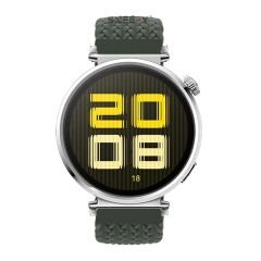 Sneezy Huawei Watch GT5 41mm İle Uyumlu FiberLink Manyetik Tokalı Kumaş Örgü Kordon Haki