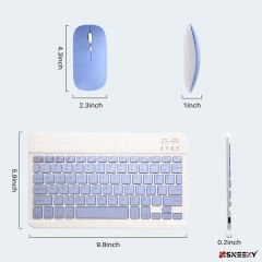 Samsung Tab A9 Plus 11 inç 2024 X210 Uyumlu RGB Işıklı Bluetooth & Wireless Türkçe Klavye Mouse Seti Lavanta - Lavanta