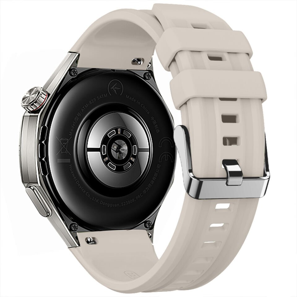 Sneezy Huawei Watch GT5 Pro 46mm İle Tam Uyumlu Spor Silikon Metal Tokalı Soft Saat Kordonu Starlight