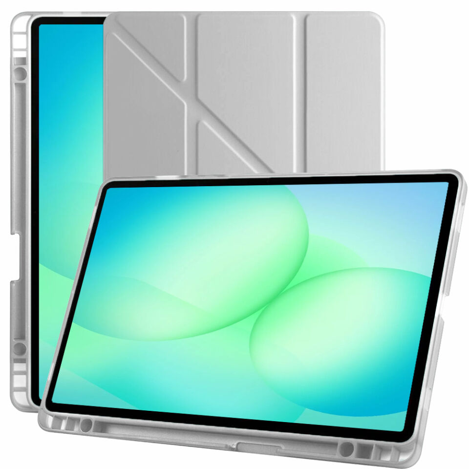 Samsung Galaxy Tab A11 Plus 11 Inc SM-X230 Üçgen Katlanabilir Kalemlikli Yatay Dikey Standlı Kılıf