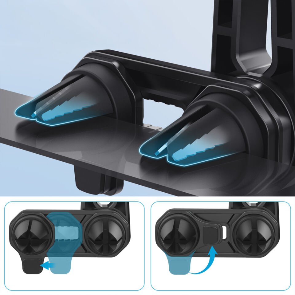 Araç İçi Manyetik Telefon Tutucu Havalandırma Izgarası Uyumlu 360° Döner Mini Fan Tasarımlı Telefon Standı