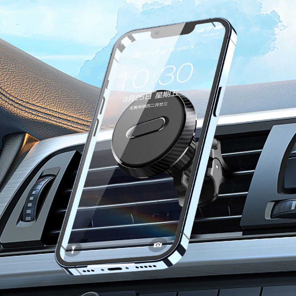 Araç İçi Manyetik Telefon Tutucu Havalandırma Izgarası Uyumlu 360° Döner Mıknatıslı Telefon Standı