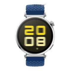 Sneezy Huawei Watch GT5 41mm İle Uyumlu FiberLink Manyetik Tokalı Kumaş Örgü Kordon Mavi