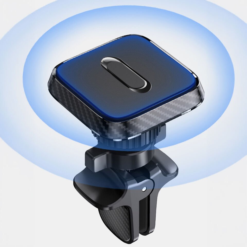 Araç İçi Manyetik Telefon Tutucu Havalandırma Izgarası Uyumlu 360° Döner Mıknatıslı Telefon Standı Kare Tasarım