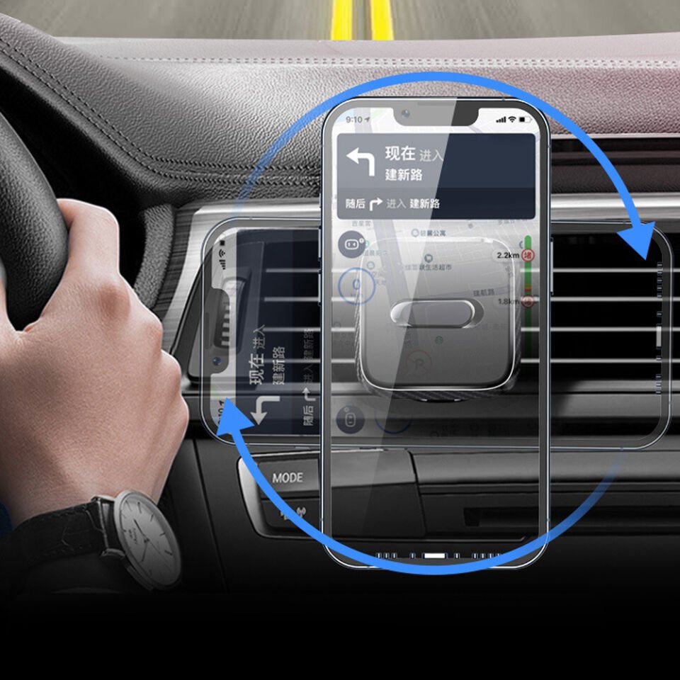 Araç İçi Manyetik Telefon Tutucu Havalandırma Izgarası Uyumlu 360° Döner Mıknatıslı Telefon Standı Kare Tasarım