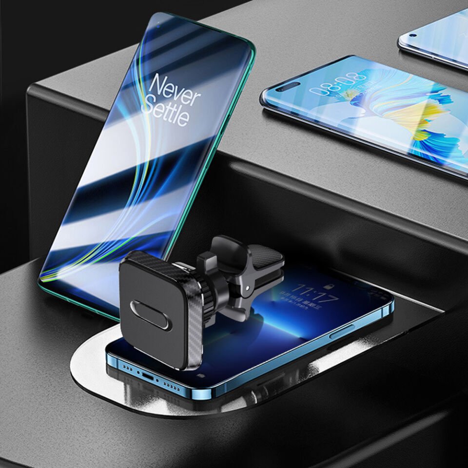 Araç İçi Manyetik Telefon Tutucu Havalandırma Izgarası Uyumlu 360° Döner Mıknatıslı Telefon Standı Kare Tasarım