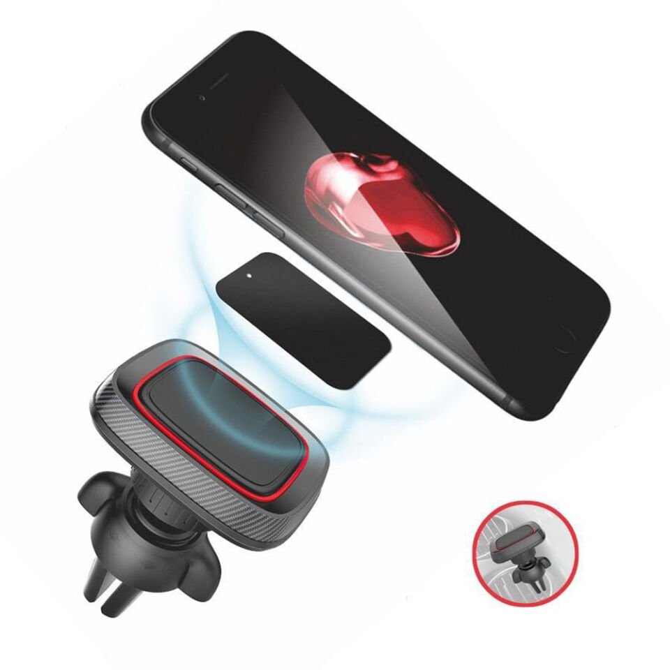 Araç İçi Manyetik Telefon Tutucu Havalandırma Izgarası Uyumlu 360° Döner Mıknatıslı Telefon Standı
