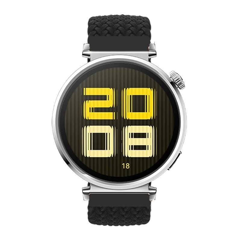 Sneezy Huawei Watch GT5 41mm İle Uyumlu FiberLink Manyetik Tokalı Kumaş Örgü Kordon Siyah