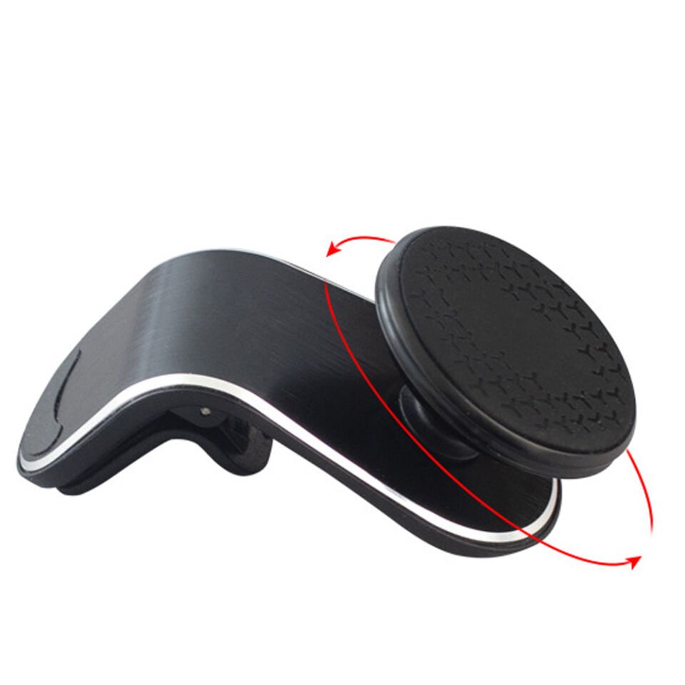 Araç İçi Manyetik Telefon Tutucu Kancalı Havalandırma Izgarası Uyumlu 360° Döner Mıknatıslı Telefon Standı