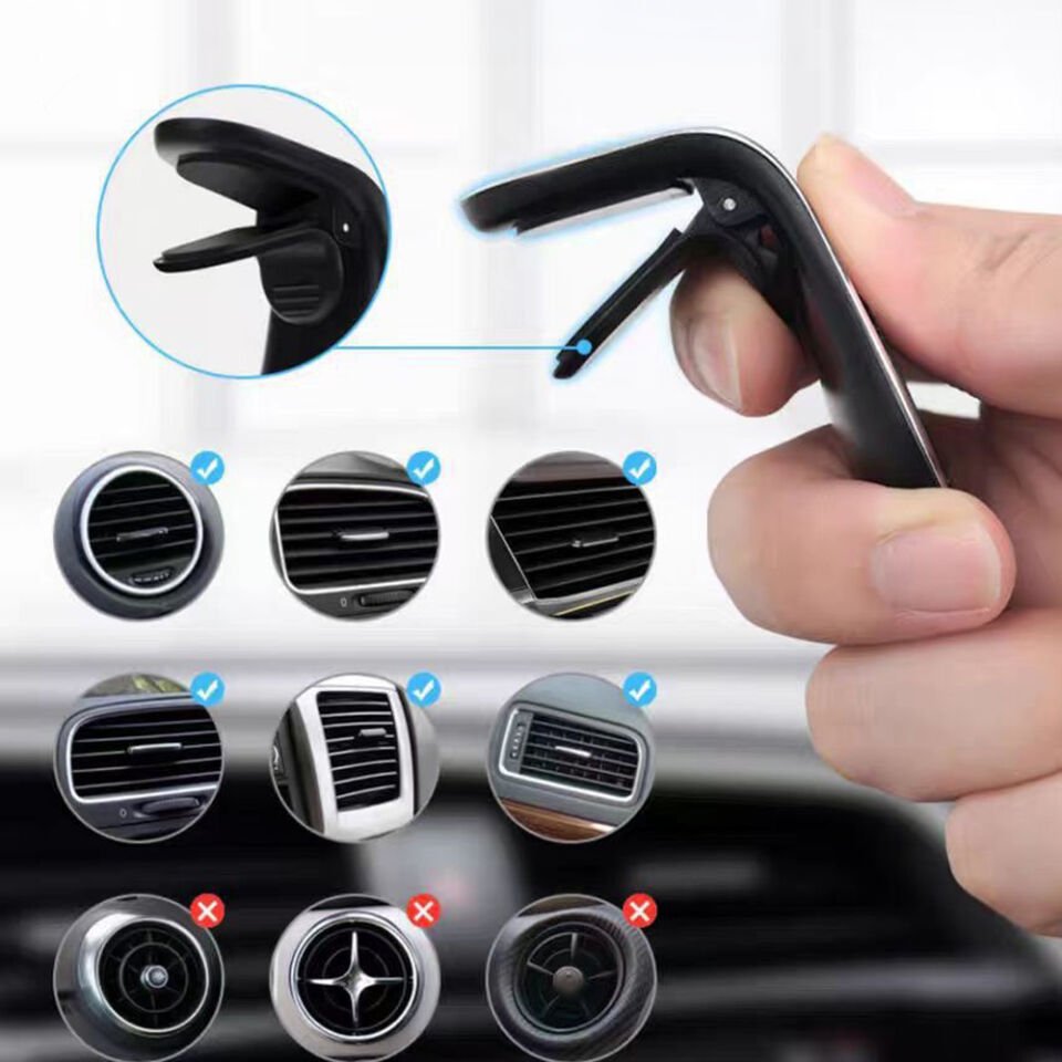 Araç İçi Manyetik Telefon Tutucu Kancalı Havalandırma Izgarası Uyumlu 360° Döner Mıknatıslı Telefon Standı