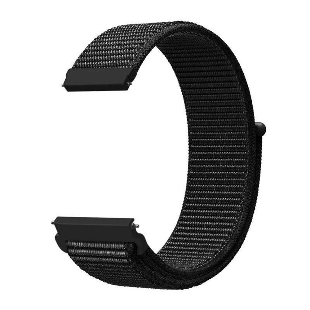 Huawei Watch GT6 Pro 46mm İle Uyumlu Ayarlanabilir Cırt Cırtlı Yumuşak Spor Kumaş Örgü Kordon Siyah