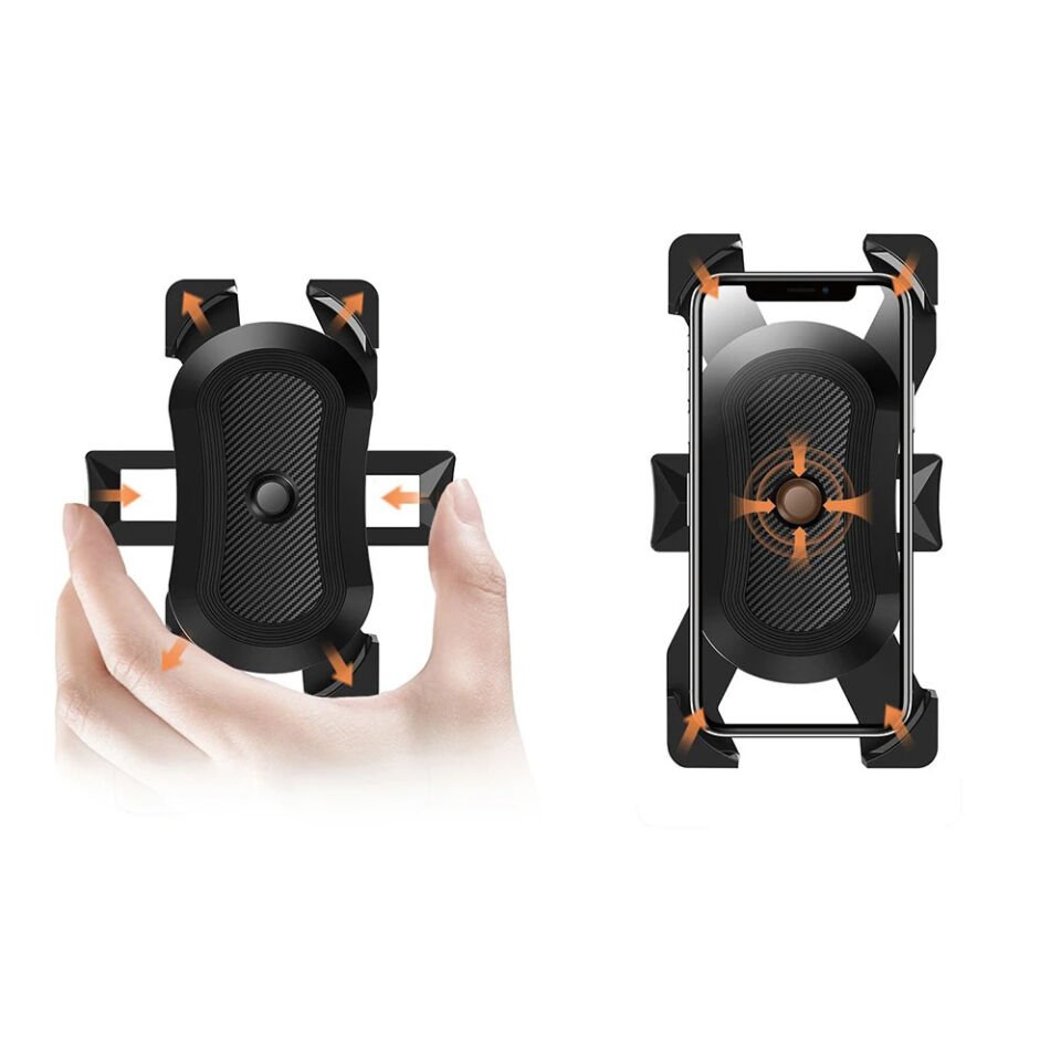 Bisiklet Motosiklet Telefon Tutucu Gidon Bağlantılı 360° Döner 4 Kollu Güvenli Telefon Standı