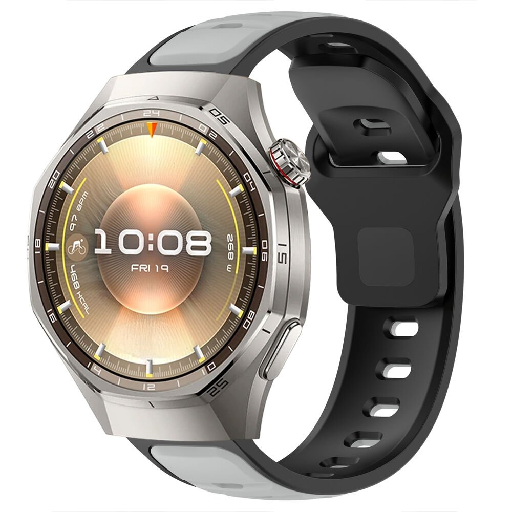Huawei Watch GT6 Pro 46mm İle Uyumlu Çift Renkli Spor Silikon Kordon Nefes Alabilir Konforlu