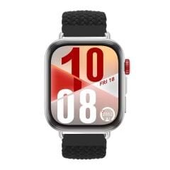 Huawei Watch Fit 4 Fit 4 Pro İle Uyumlu Metal Klipsli Solo Fiberlink Yumuşak Kumaş Örgü Kordon Siyah