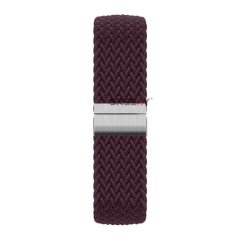 Sneezy Huawei Watch GT Runner-Sport 46mm- GT2 E 22mm Uyumlu Metal Klips Solo Fiberlink Örgü Kordon Mürdüm - Mürdüm