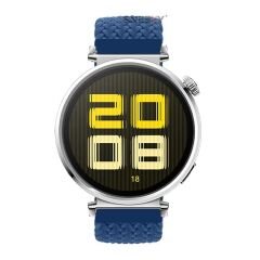 Sneezy Huawei Watch GT5 41mm İle Uyumlu Metal Klips Solo Fiberlink Kumaş Örgü Kordon Mavi