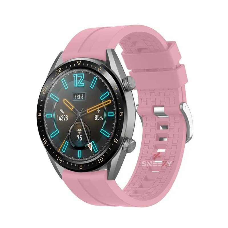 Huawei Watch Ultimate – Watch Buds 22mm Uyumlu NovaGT Supreme Silikon Kordon Pembe