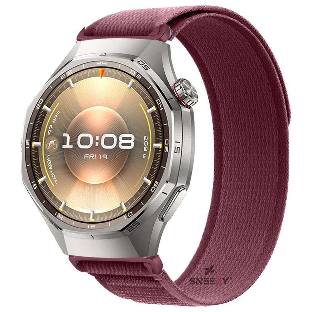 Huawei Watch GT6 Pro 46mm Uyumlu Kordon Trail Loop Yumuşak Kumaş Kordon Kırmızı