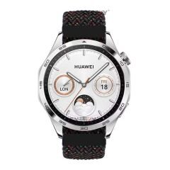 Sneezy Huawei Watch GT Runner-Sport 46mm- GT2 E 22mm Uyumlu Metal Klips Solo Fiberlink Örgü Kordon Siyah Gökkuşağı