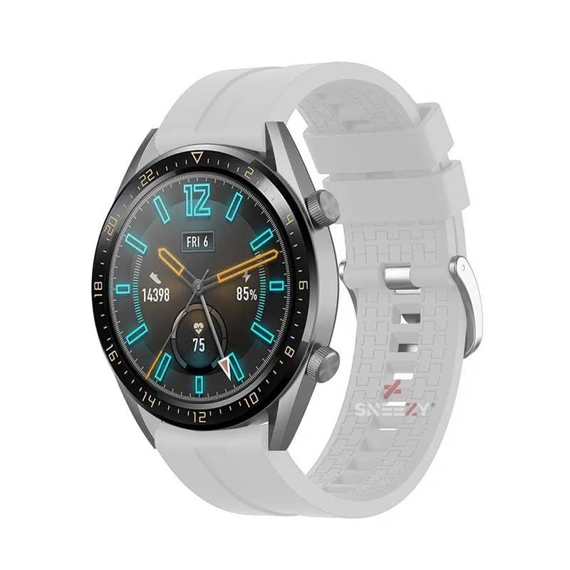 Huawei Watch GT3 Elite-Active 46mm-GT3 Pro-GT3 Se 22mm Uyumlu NovaGT Supreme Silikon Kordon Beyaz