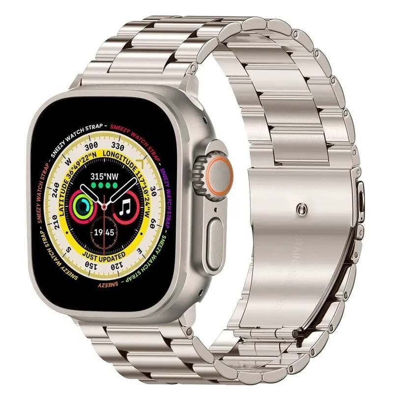 Apple Watch Ultra Seri 49mm Uyumlu Ironweft Döküm Çelik Metal Kordon