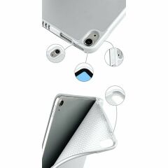 Apple iPad 11.Nesil 11 İnç 2025 Kılıf Premium Kalem Bölmeli Uyku Modlu Kapaklı Smart Case Gri