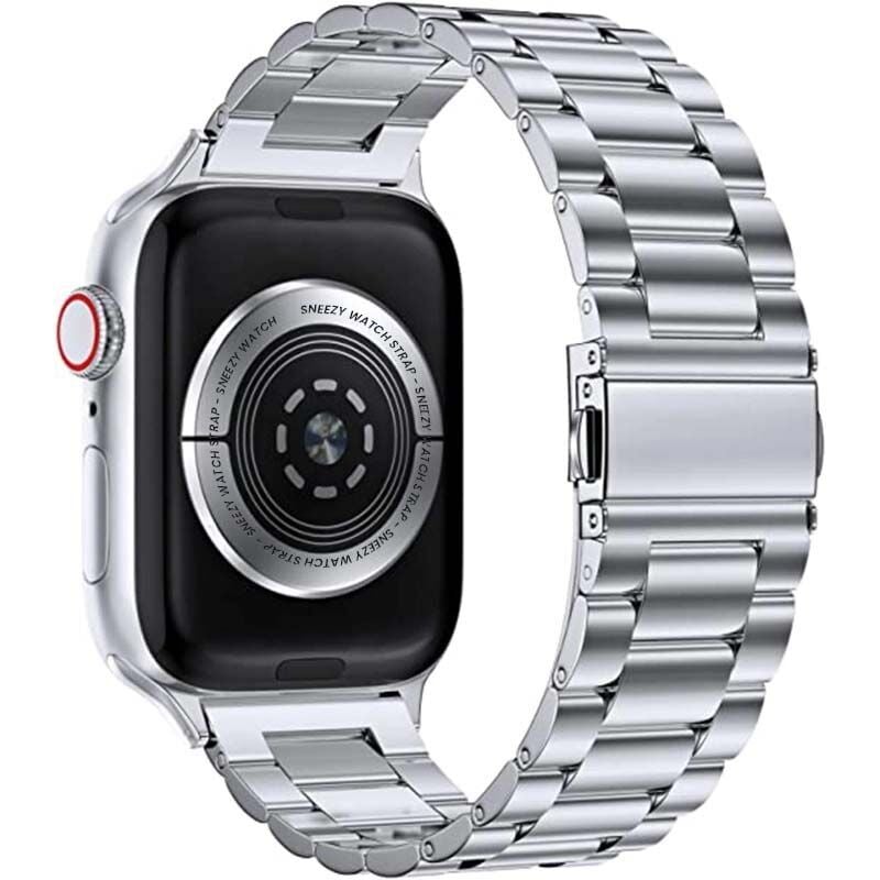 Apple Watch Ultra Seri 49mm Uyumlu Ironweft Döküm Çelik Metal Kordon Gümüş